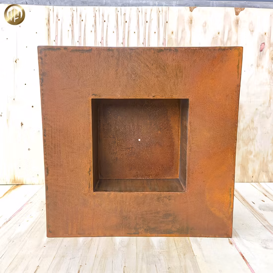 Garden Round Fire Bowl Wood Corten Steel Outdoor Fire Pit BBQ