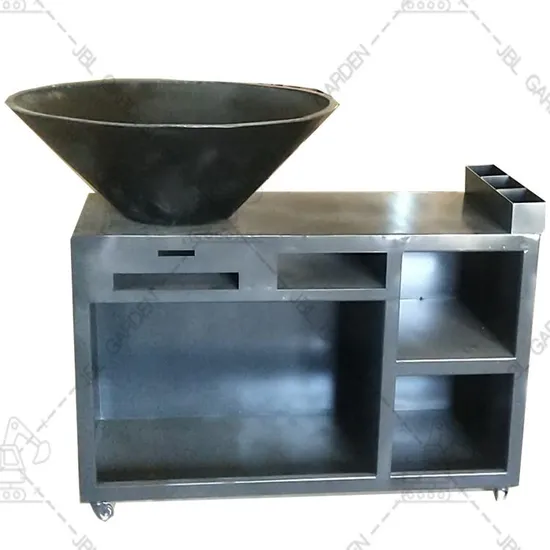 Corten Steel Fire Bowl Barbecue with Grill Ring/Cooking Ledge in Stainless Steel